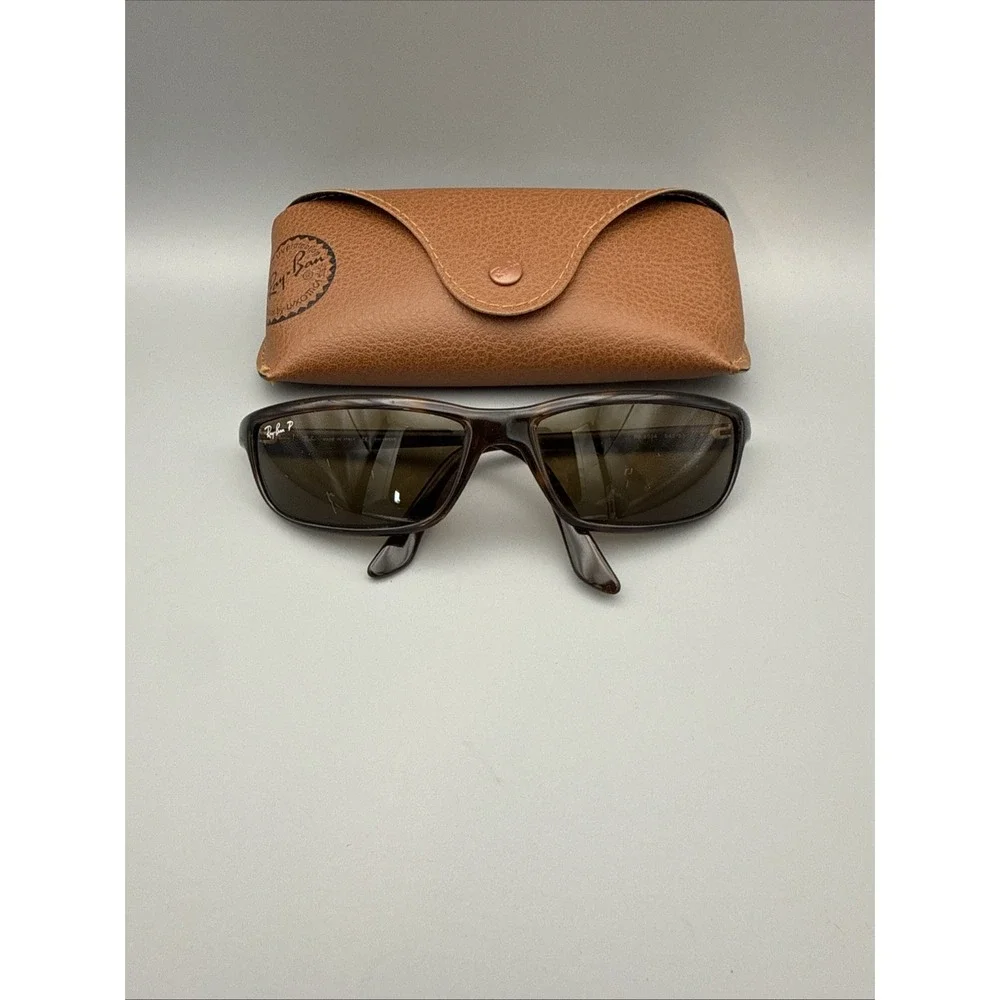 Ray-Ban RB4034 Predator 642/83 Polarized Wrap Sunglasses Havana Brown w/ Case